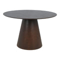 Table à manger ronde en bois foncé BOLTON