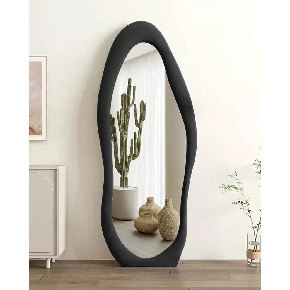 Miroir Amorphe - Longueur totale - Couleurs : Blanc ou Noir