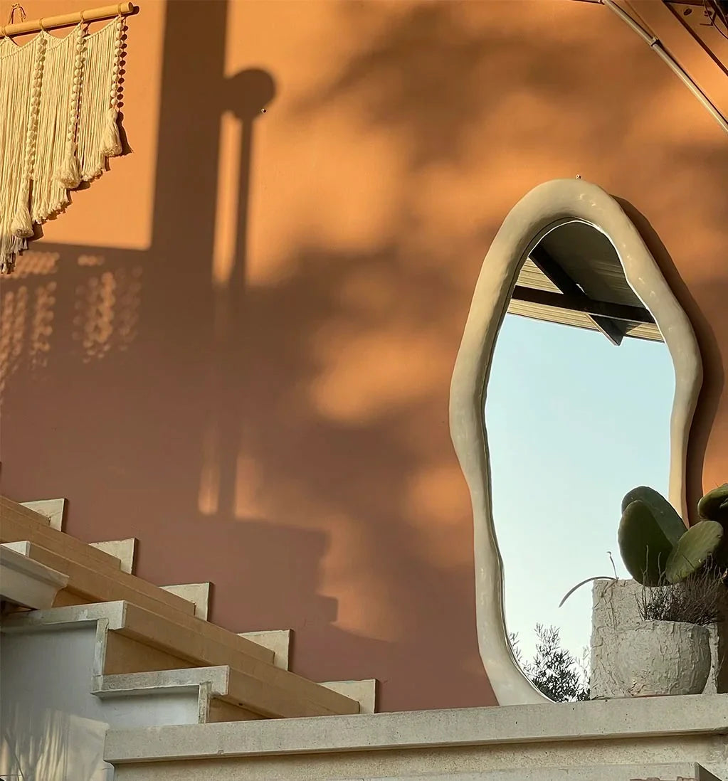 Miroir Amorphe - Longueur totale - Couleurs : Blanc ou Noir