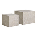 Lot de 2 tables basses carrées effet marbre PRAGUE