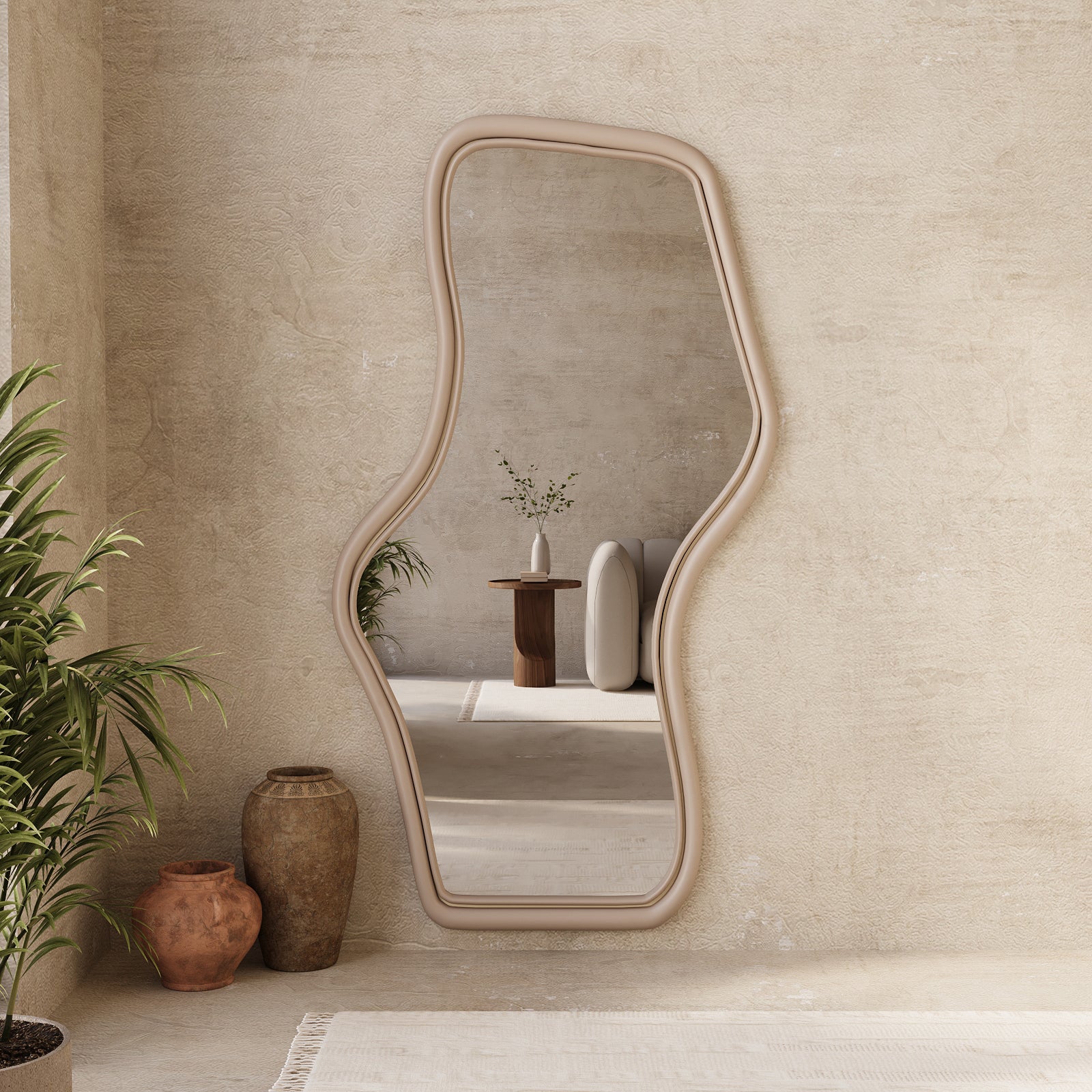 Parla Mirror / Beige Matt Finish