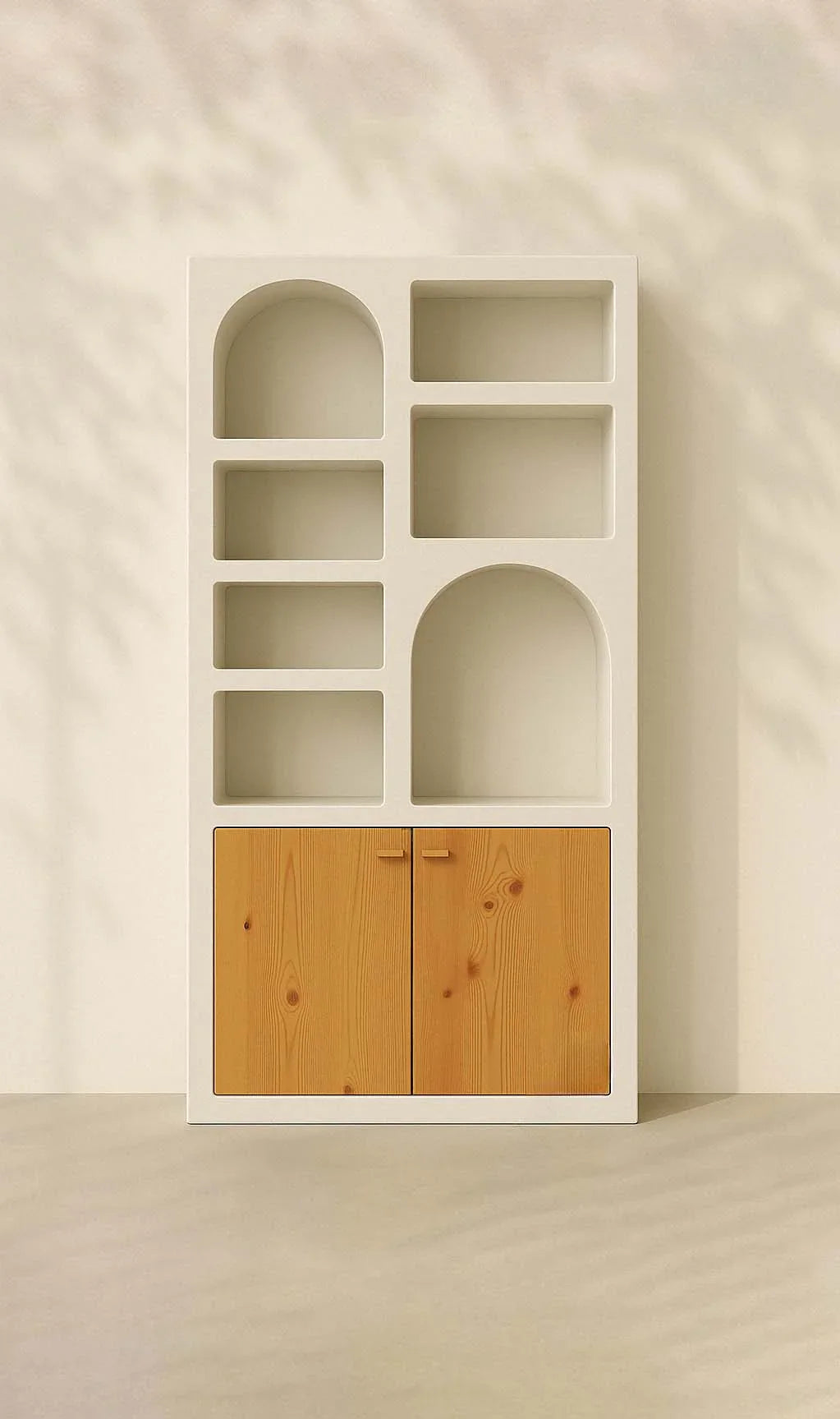 Le meuble Santorini Airy avec portes en bois