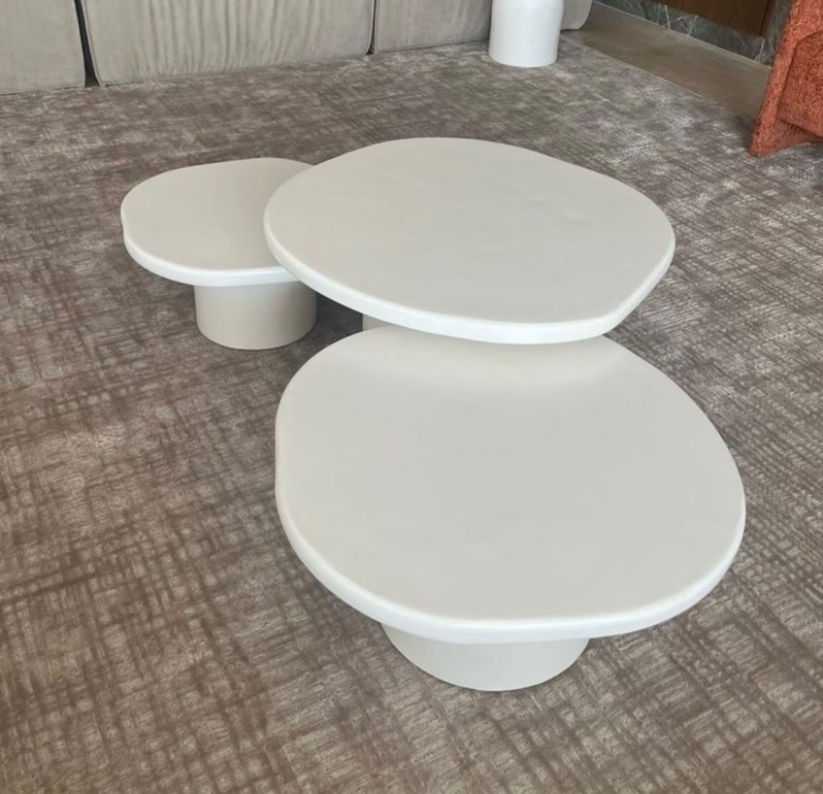 Trios de tables basses béton ciré