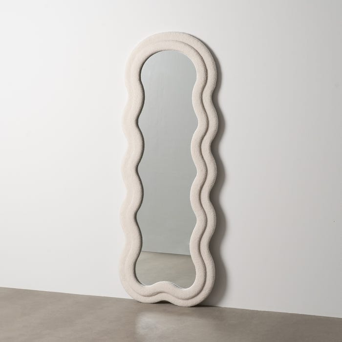 Miroir en tissu PUFFY beige