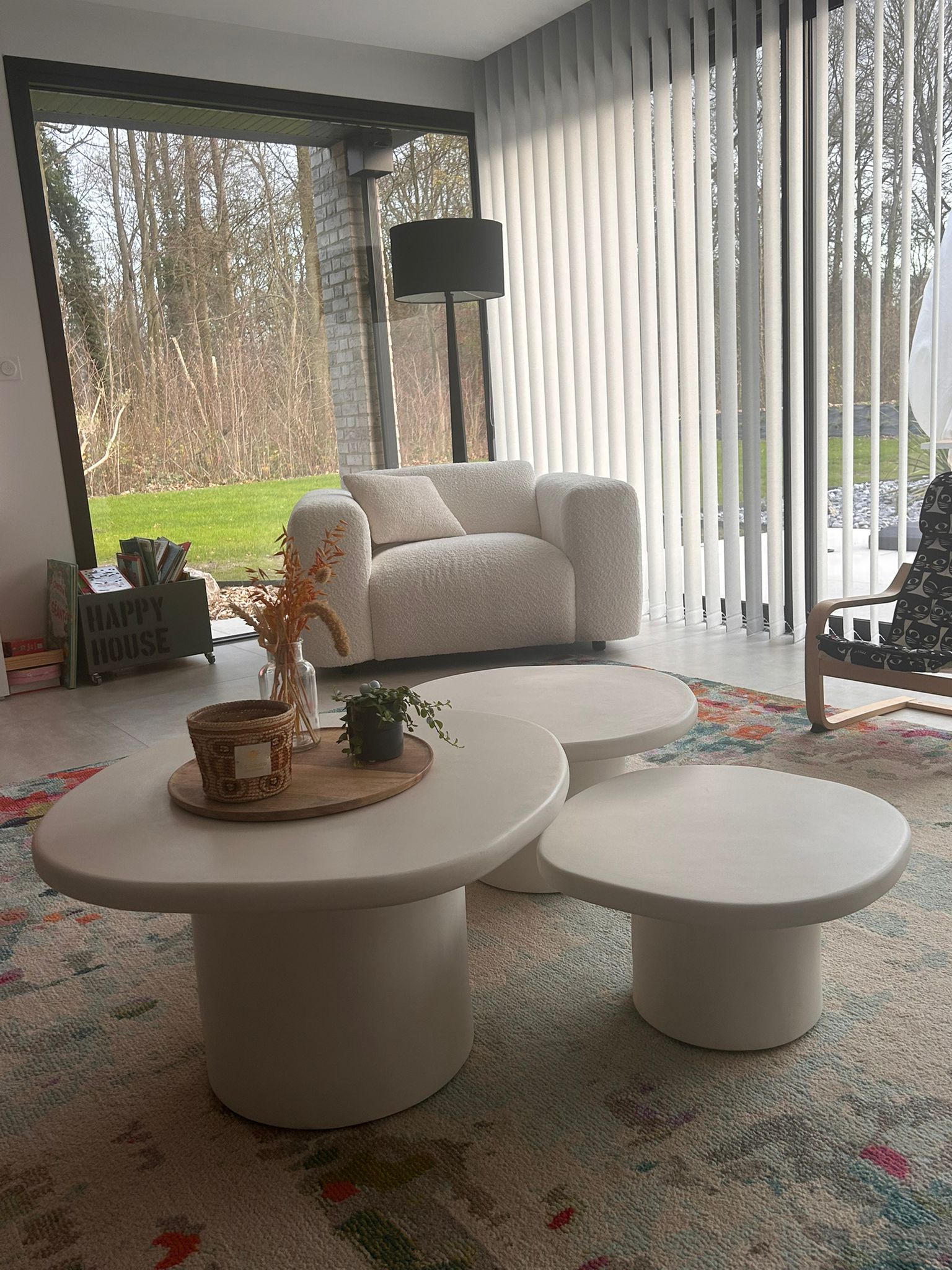 Trios de tables basses béton ciré