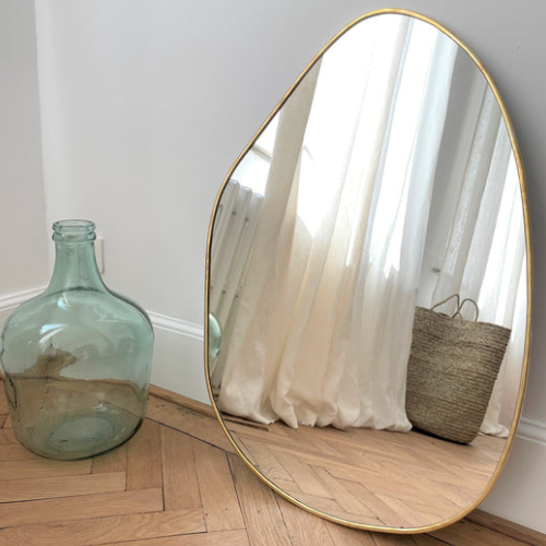 Miroir organique - Noir & Doré